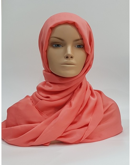 Amani’s Deep Coral Large Scarf – Hijab Style UK - Everyday Hijabs - Hijab028