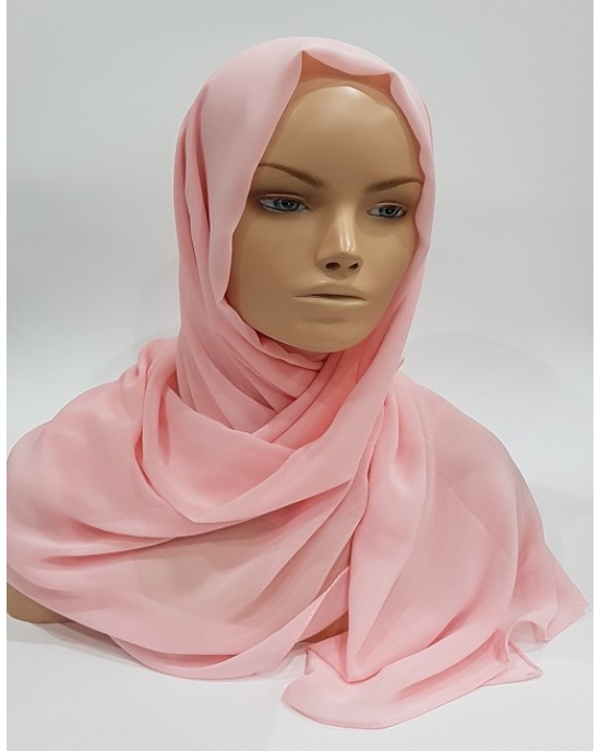 Amani’s Lightweight Candy Pink Georgette Scarf Crepe – Hijab Style UK - Everyday Hijabs - Hijab039