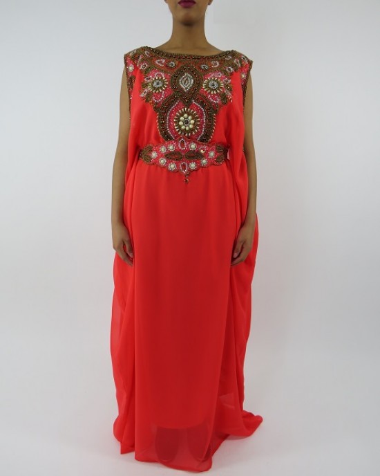 Amani’s Sleeveless Occasion Maxi Dress Moroccan Caftan – Kaftan Style UK - Occasion Kaftans - Kaftan053