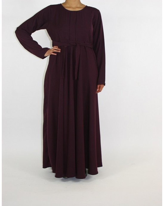 Amani’s A-line Long Sleeve Maxi Dress With Pleats Style UK - Long Sleeve Maxi Dresses - MaxiDress043