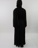 Amani’s Collared Black Long Sleeve Maxi Dress With Biker Style Zip Style UK - Long Sleeve Maxi Dresses - MaxiDress028
