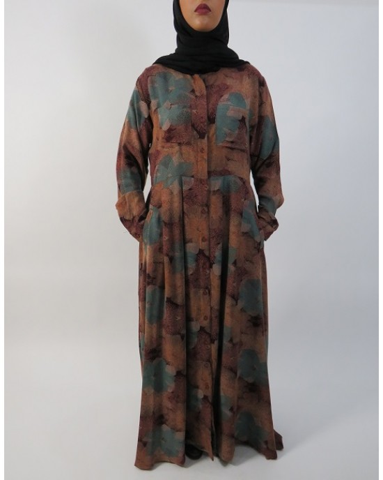 Amani’s – Brown Long Sleeve Open Maxi Dress Style UK - Long Sleeve Maxi Dresses - MaxiDress001