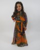 Amani’s Orange Long Sleeve Kids Maxi Dress Style UK - Childrens Dresses - KidsDress010