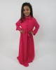 Amani’s Pink Long Sleeve Polka Dot Dress For Kids – Maxi Dress Style UK - Childrens Dresses - KidsDress005