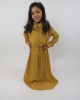 Amani’s Yellow Long Sleeve Polka Dot Dress For Kids – Maxi Dress Style UK - Childrens Dresses - KidsDress003