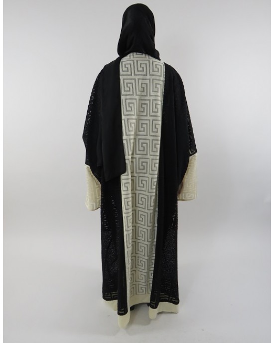 Amani’s Full Length Long Sleeve Maxi Kimono Jacket – Coat Style UK - Kimono Jackets - Abaya Overcoats - KimonoJacket037