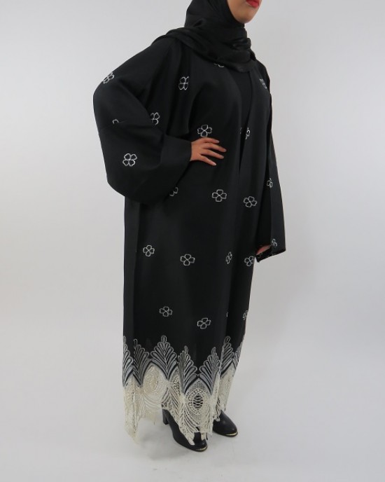 Amani’s Full Length Long Sleeve Maxi Kimono Jacket – Coat Style UK - Kimono Jackets - Abaya Overcoats - KimonoJacket054