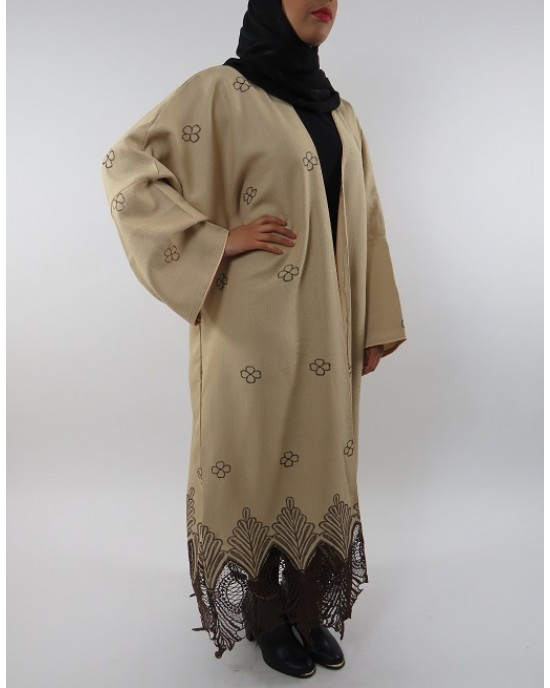 Amani’s Full Length Long Sleeve Maxi Kimono Jacket – Coat Style UK - Kimono Jackets - Abaya Overcoats - KimonoJacket034