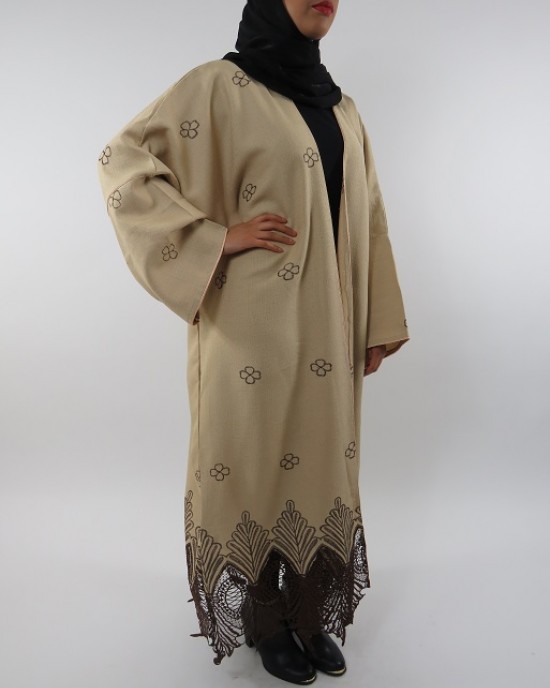 Amani’s Full Length Long Sleeve Maxi Kimono Jacket – Coat Style UK - Kimono Jackets - Abaya Overcoats - KimonoJacket034