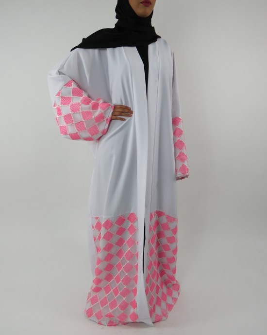 Amani’s Full Length Long Sleeve Maxi Kimono Jacket – Coat Style UK - Kimono Jackets - Abaya Overcoats - KimonoJacket019