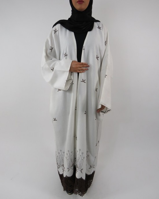 Amani’s Full Length Long Sleeve Maxi Kimono Jacket – Coat Style UK - Kimono Jackets - Abaya Overcoats - KimonoJacket016