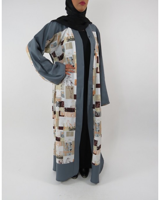 Amani’s Full Length Long Sleeve Maxi Kimono Jacket – Coat Style UK - Kimono Jackets - Abaya Overcoats - KimonoJacket014