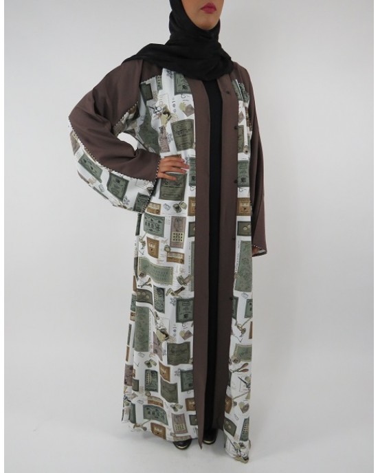 Amani’s Full Length Long Sleeve Maxi Kimono Jacket – Coat Style UK - Kimono Jackets - Abaya Overcoats - KimonoJacket012