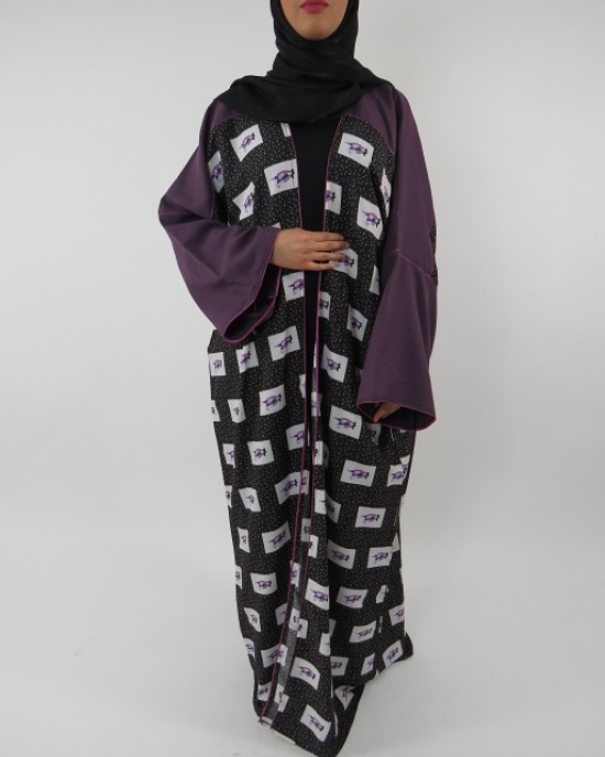 Amani’s Full Length Long Sleeve Maxi Kimono Jacket – Coat Style UK - Kimono Jackets - Abaya Overcoats - KimonoJacket010