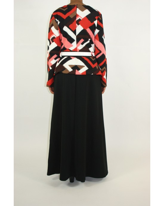 Jacket Layered Long Sleeve Maxi Dress Style - CLEARANCE - G006