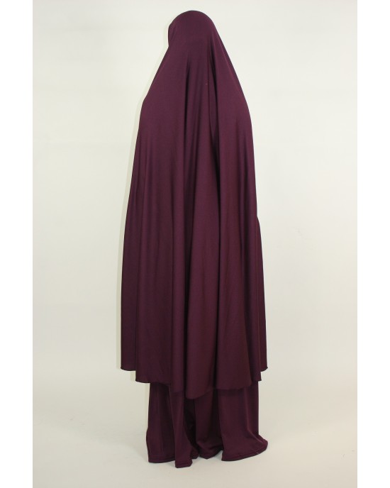 Amani’s 2 Piece Purple Jersey Stretch Overhead Jilbab – Burka – Burqa Style UK - Burqa - Jilbabs - Burka - Jilbab004