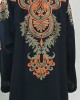 Najad black and orange open abaya style UK - Abayas - NJ19
